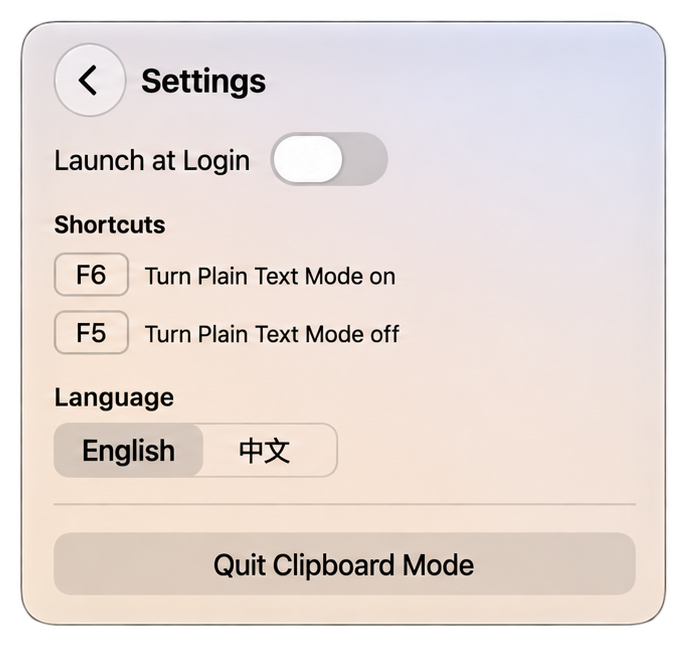 Clipclean settings